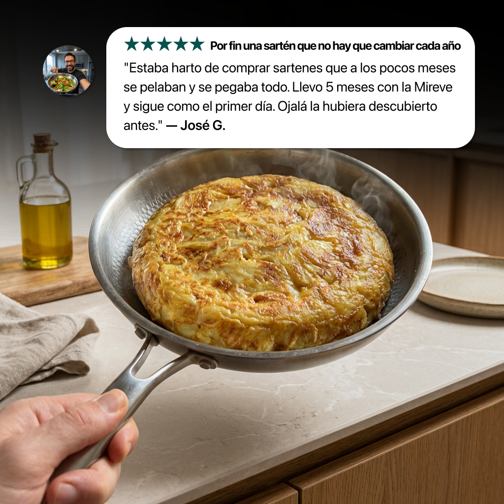 Sartén de Titanio Puro Antiadherente Mireve®